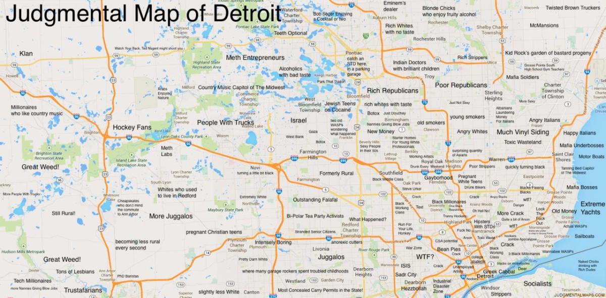 tuomitseva kartta Detroit