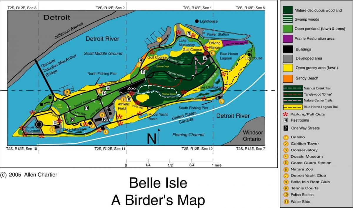 kartta Belle Isle Detroit