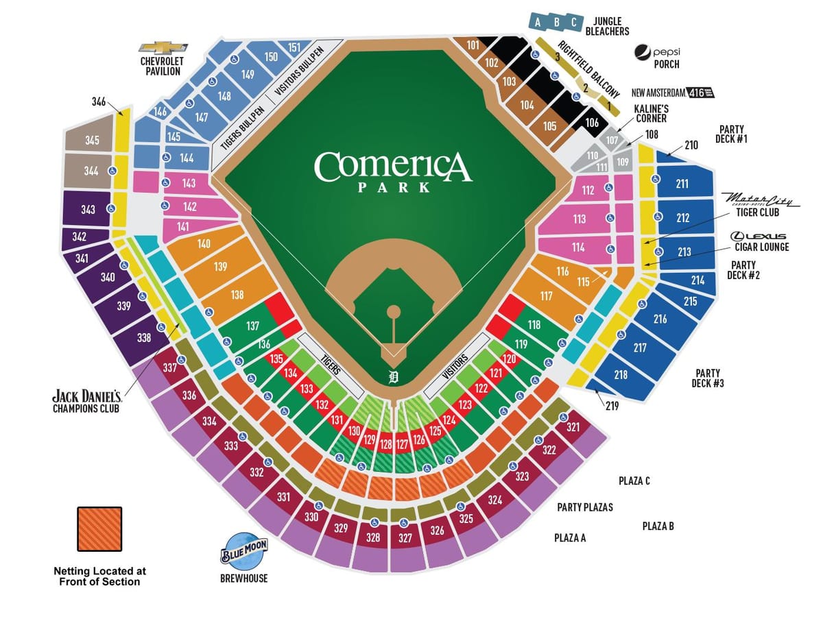 kartta comerica park