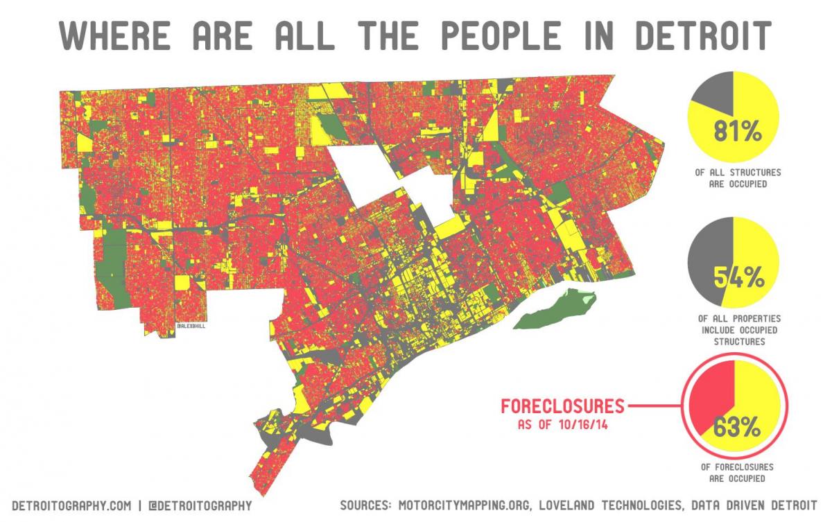 Detroit väestön kartta