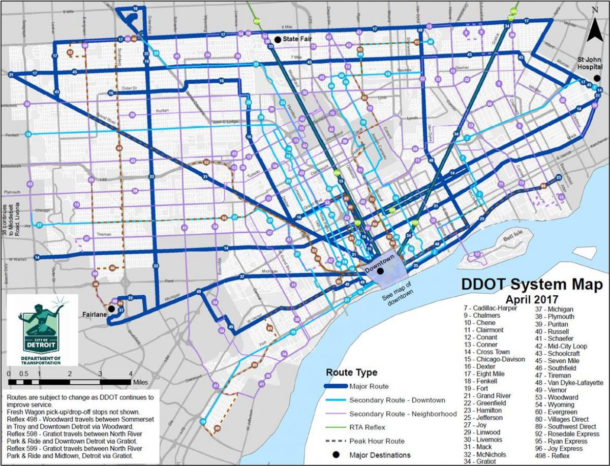 kartta Linja-Detroit
