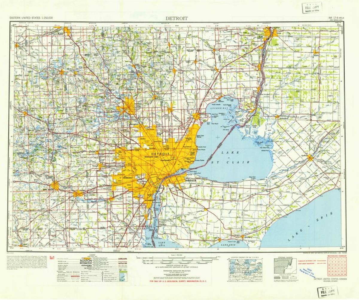 Detroit yhdysvaltain kartta