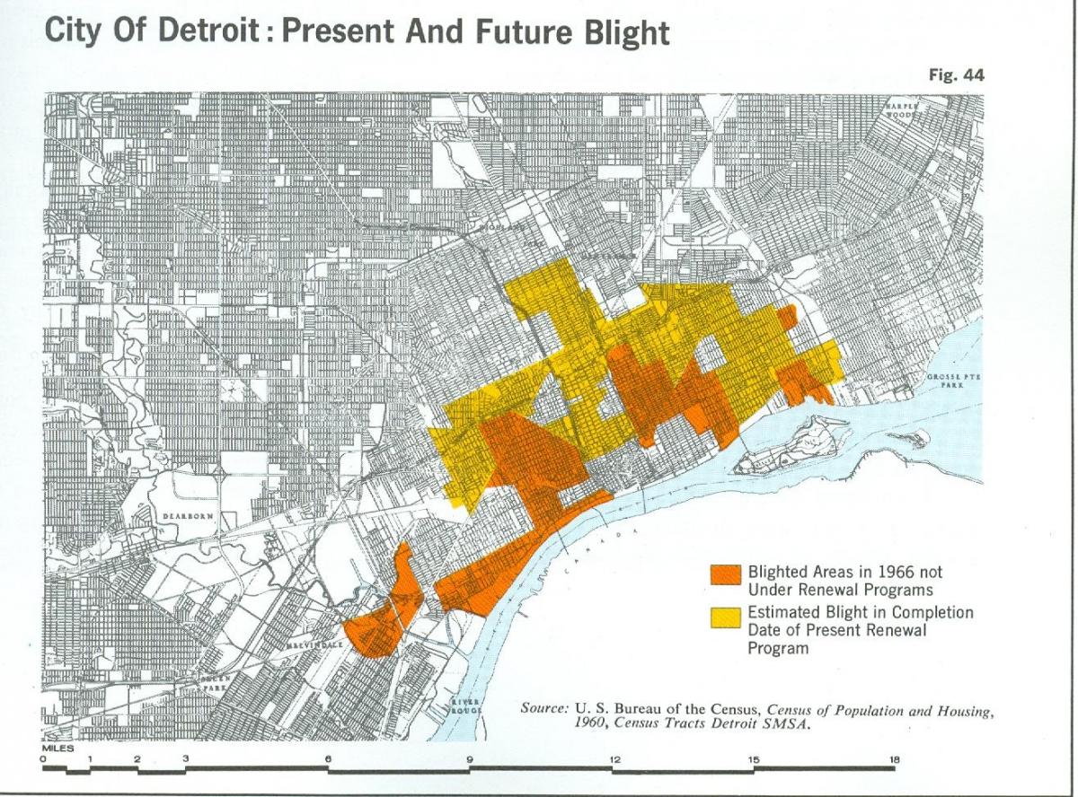 kartta Detroit vitsaus