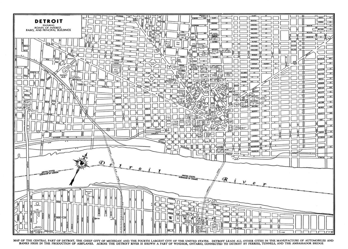 Detroit City street näytä kartta