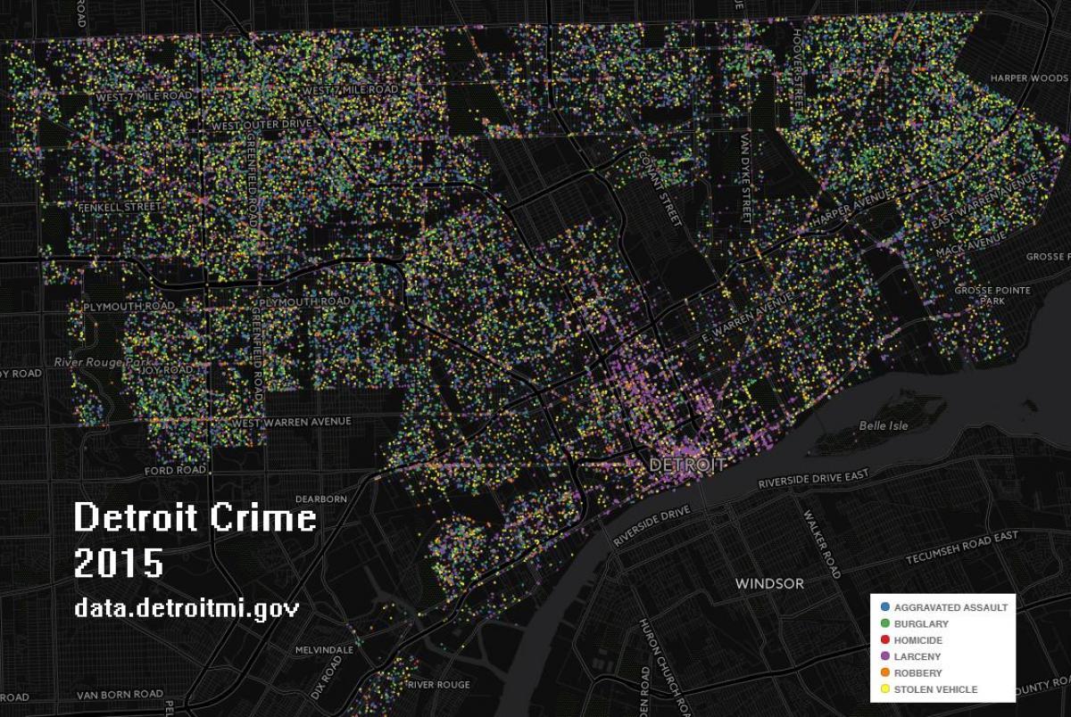 Detroit rikollisuuden kartta