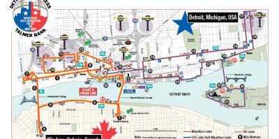 Kartta Detroit marathon