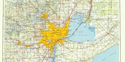 Detroit yhdysvaltain kartta