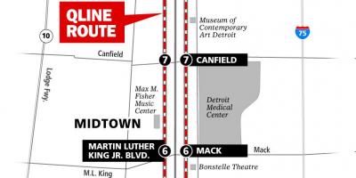 Detroit raitiovaunu kartta